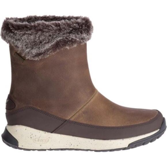 Chaco ‘Borealis’ Mink & Leather Mid Waterproof Boot in Brown & Cream Size 6 - Picture 11 of 15